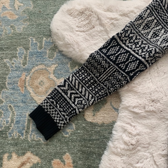 Merona Black & White Geometric Pattern Open Front Cardigan- Size Large - Picture 8 of 10